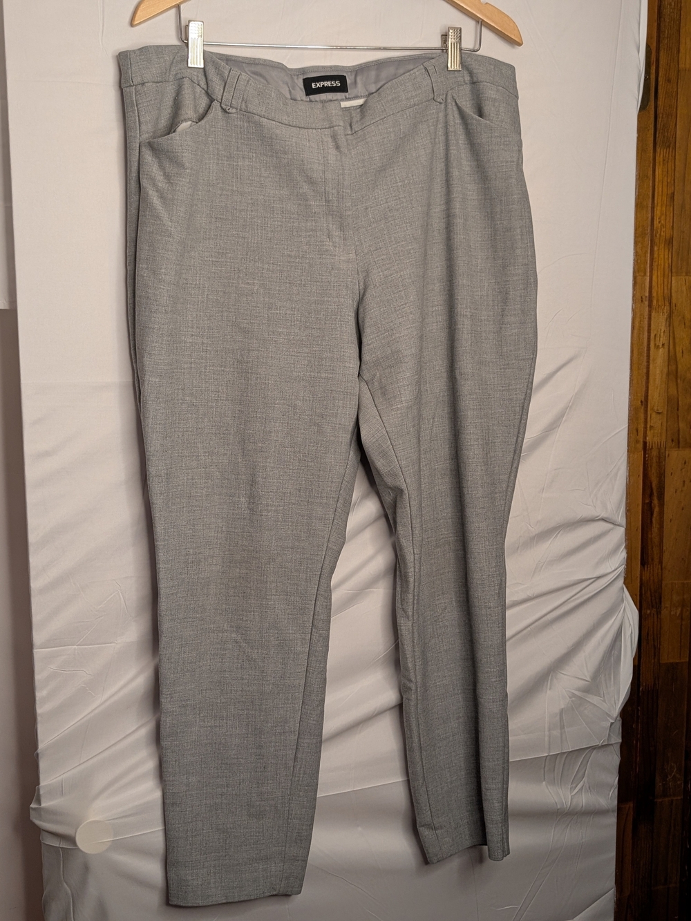 Express Skinny Mid Rise Heather Gray Dress Pants Size 18R